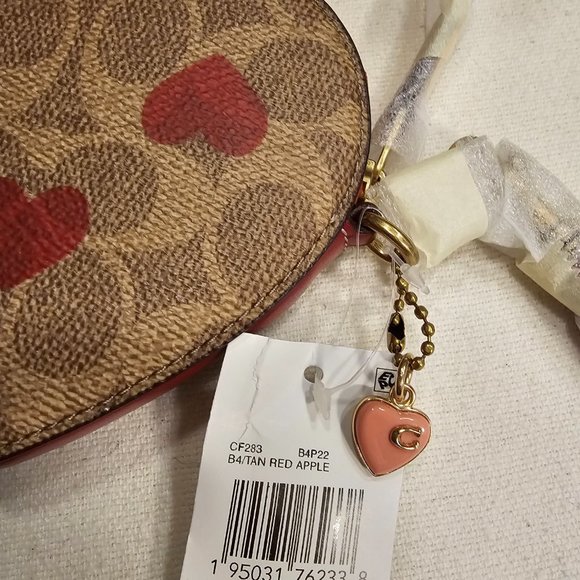 COACH Bags SIGNATURE HEART WRISTLET Coin Purse Wallet Authentic - Picture 6 of 10